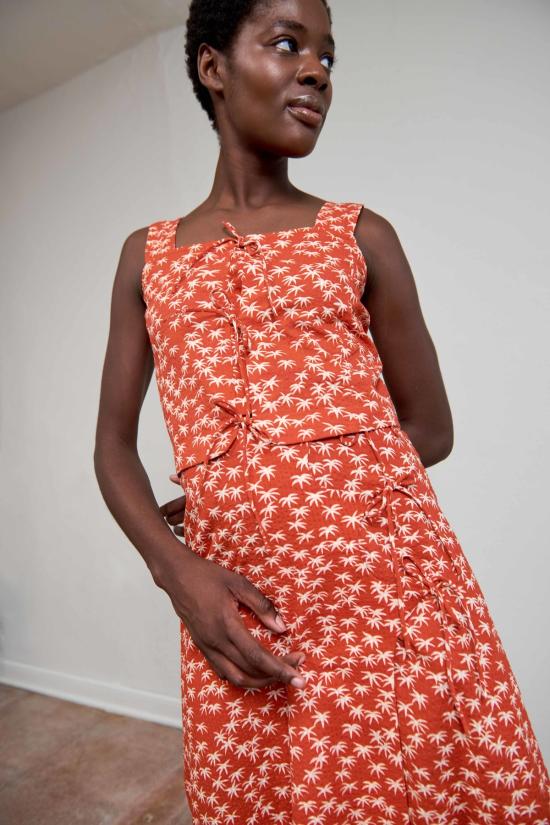  마리아 스탠리 민소매 티셔츠 호스타 탑 팜