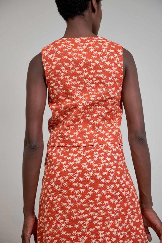  마리아 스탠리 민소매 티셔츠 호스타 탑 팜 - MARIA STANLEY