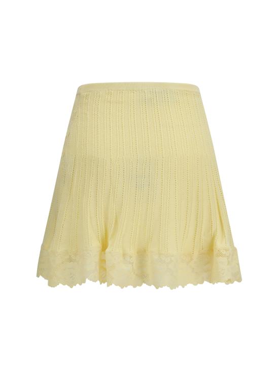 26SS 셀프 포트레이트 미디 스커트 SS26049SKY YELLOW - SELF PORTRAIT