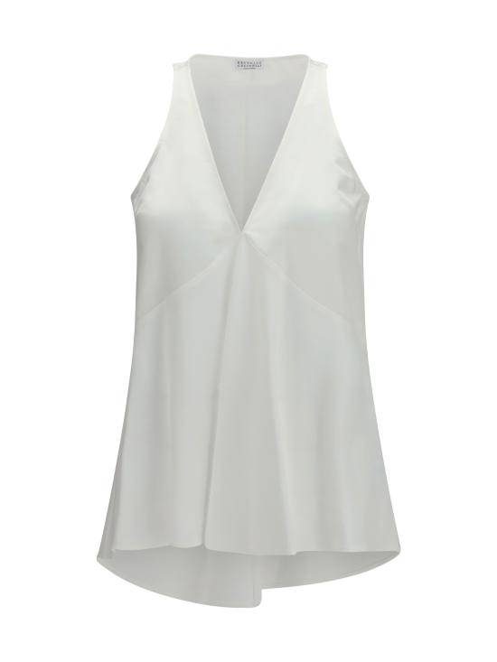 26SS 브루넬로 쿠치넬리 민소매 티셔츠 MH530DX702 C600 WHITE
