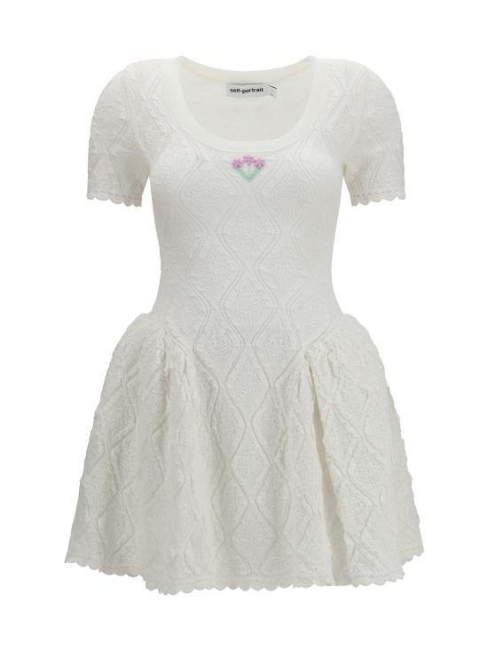 26SS 셀프 포트레이트 숏 원피스 SS26057SW WHITE