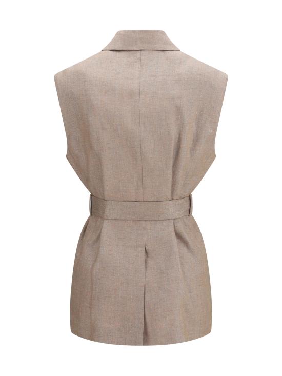 26SS 브루넬로 쿠치넬리 스파클링 트윌 웨이스트코트 MH5267774 C920 BEIGE - BRUNELLO CUCINELLI