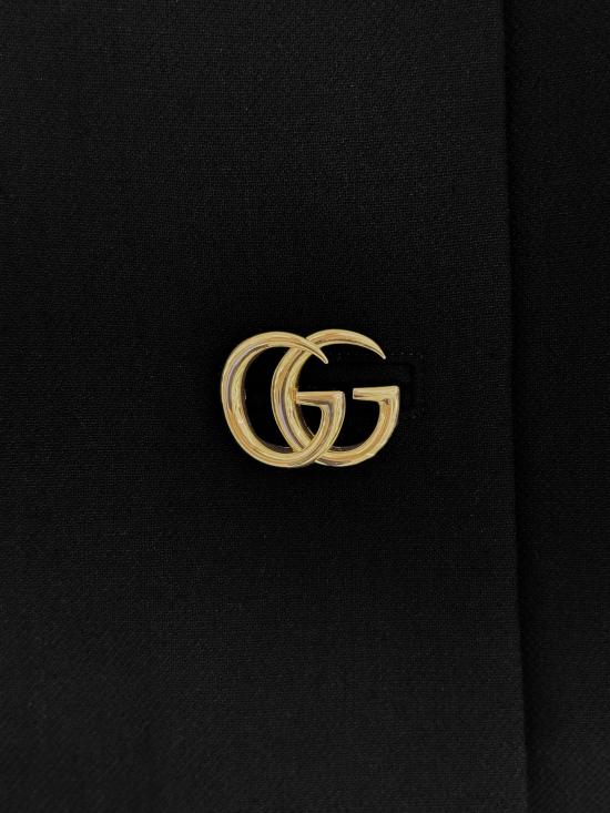 26SS 구찌 크레이프 울 더블 G 버튼 스커트 864526ZACKN 1000 BLACK - GUCCI