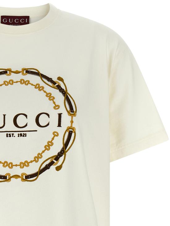 26SS 구찌 프린트 디테일 코튼 저지 티셔츠 837959XJHQY9750 White - GUCCI