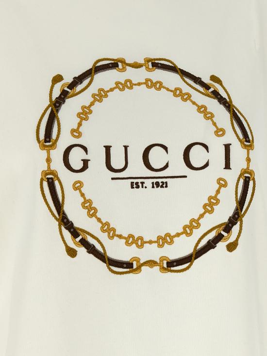 26SS 구찌 프린트 디테일 코튼 저지 티셔츠 837959XJHQY9750 White - GUCCI