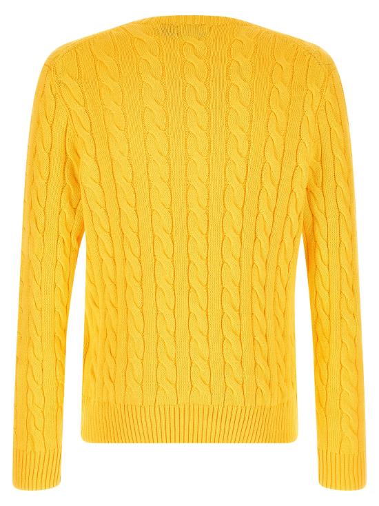 26SS 폴로 랄프로렌 로고 자수 케이블 니트 스웨터 710775885533 Yellow - POLO RALPH LAUREN