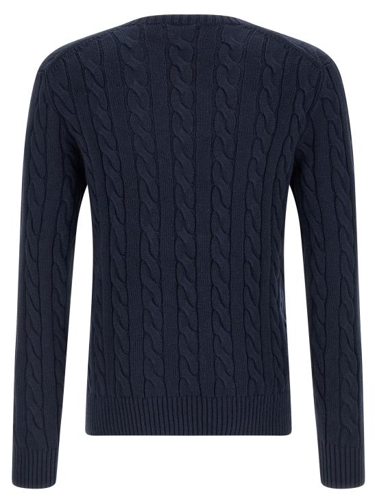 26SS 폴로 랄프로렌 로고 자수 케이블 니트 스웨터 710775885536 Blue - POLO RALPH LAUREN
