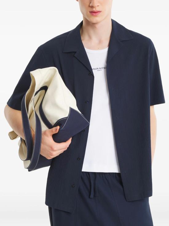 26SS 메종키츠네 반팔 셔츠 QM00407WC5082 0413 CLASSIC NAVY - MAISON KITSUNE