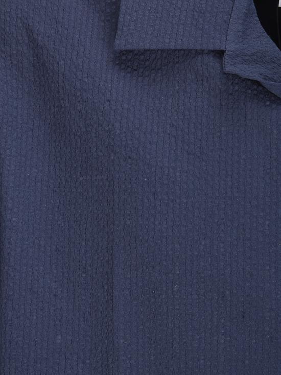 26SS 메종키츠네 반팔 셔츠 QM00407WC5082 0413 CLASSIC NAVY - MAISON KITSUNE