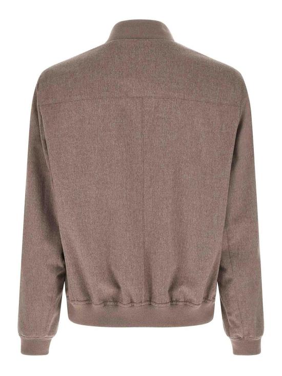 26SS 브루넬로 쿠치넬리 캐시미어 플라넬 봄버 자켓 MV4216550CFU75 Grey - BRUNELLO CUCINELLI