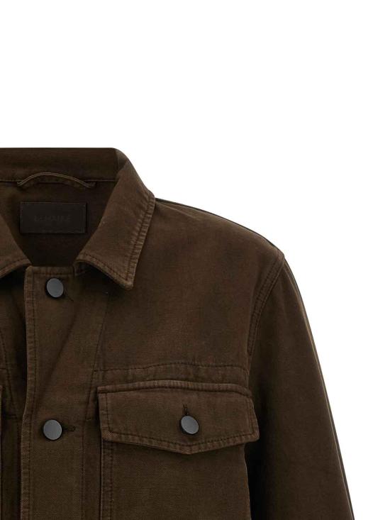 26SS 르메르 다잉 헤비 브로큰 트윌 크롭 블루종 OW1191LD1068BR423 Brown - LEMAIRE