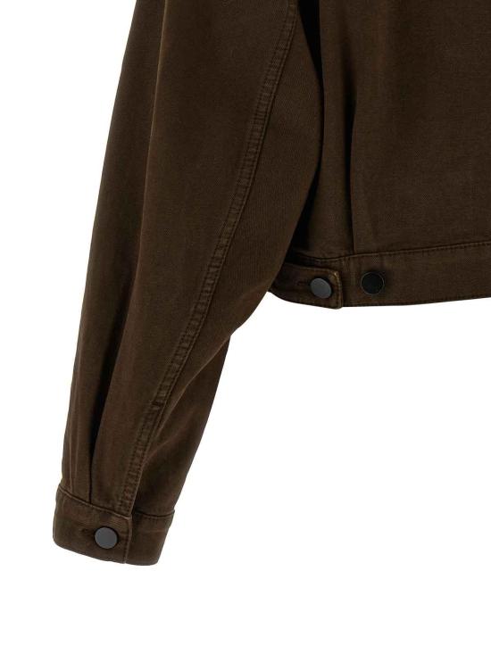 26SS 르메르 다잉 헤비 브로큰 트윌 크롭 블루종 OW1191LD1068BR423 Brown - LEMAIRE