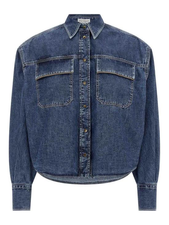 26SS 브루넬로 쿠치넬리 데님 셔츠 MH192RB526C9031 Blue