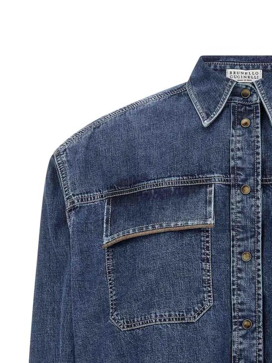26SS 브루넬로 쿠치넬리 데님 셔츠 MH192RB526C9031 Blue - BRUNELLO CUCINELLI