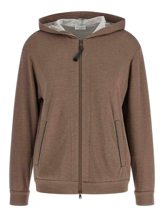 26SS 브루넬로 쿠치넬리 모닐리 지퍼루프 집업 MD828SB806C9141 Brown