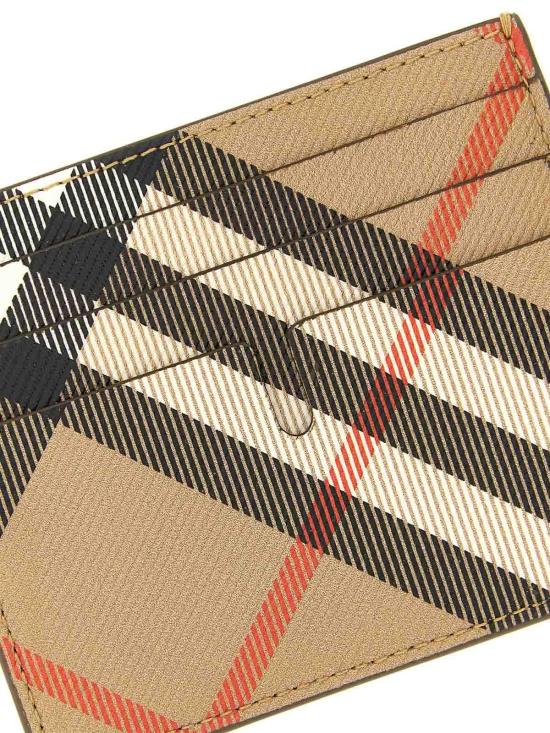  버버리 체크 샌돈 카드 홀더 월렛 8112305 Beige - BURBERRY