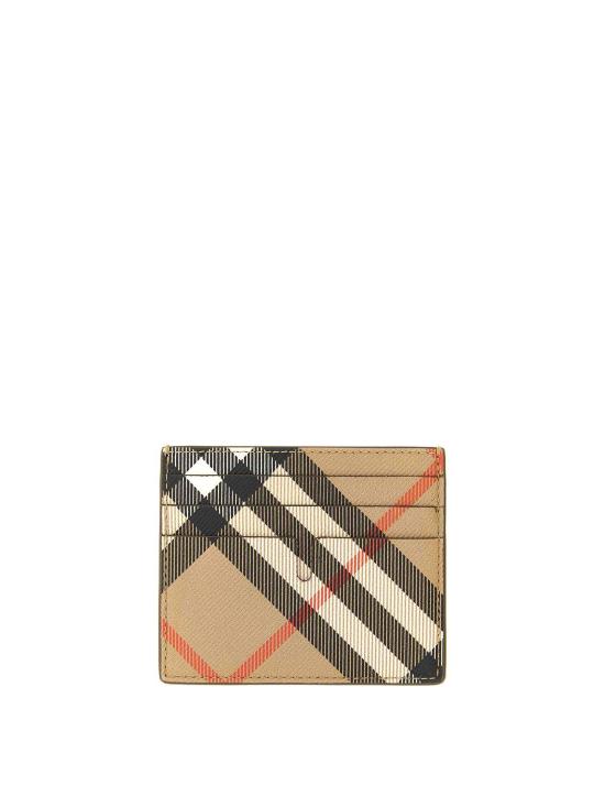  버버리 체크 샌돈 카드 홀더 월렛 8112305 Beige