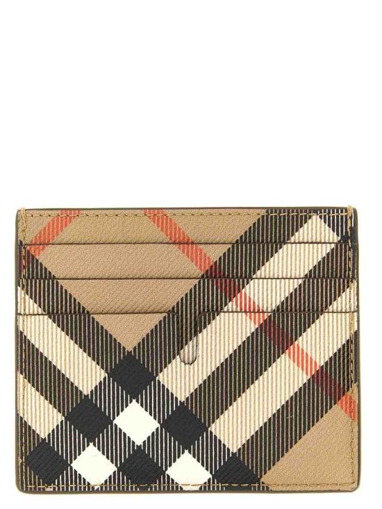  버버리 체크 샌돈 카드 홀더 월렛 8112305 Beige - BURBERRY