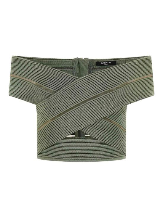 26SS 발망 민소매 티셔츠 GF0AB580KJ757EU Green