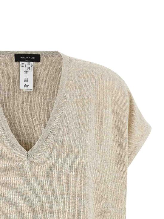 26SS 파비아나 필리피 민소매 티셔츠 MAD276F486M2200145 Gold - FABIANA FILIPPI