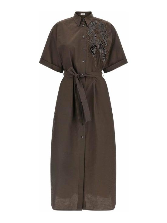 26SS 브루넬로 쿠치넬리 미디 원피스 M0F79AHD91C8589 Brown
