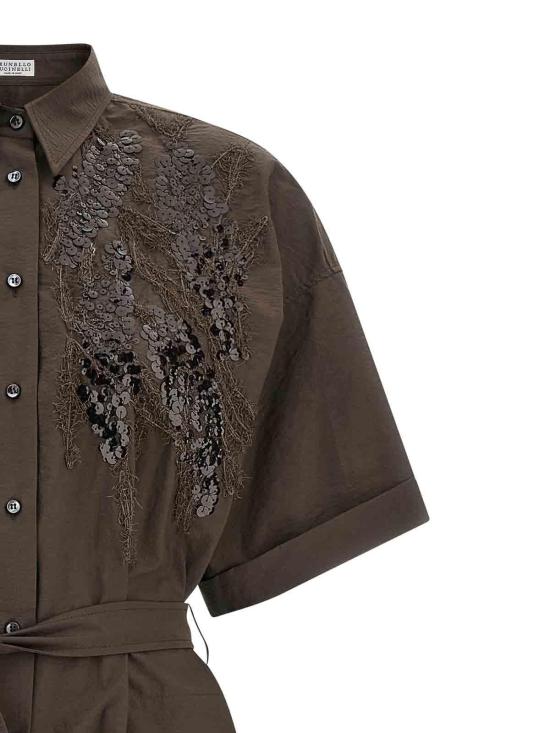 26SS 브루넬로 쿠치넬리 미디 원피스 M0F79AHD91C8589 Brown - BRUNELLO CUCINELLI