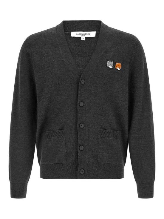 26SS 메종키츠네 더블 폭스 헤드 레귤러 가디건 OM051CFKT1181P190 Grey