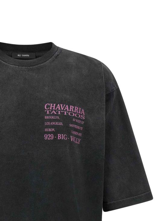 26SS 윌리 차바리아 반팔 티셔츠 WCJSY0178001 Black - WILLY CHAVARRIA