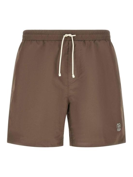 26SS 브루넬로 쿠치넬리 로고 스윔 팬츠 MW817043CMM90 Brown