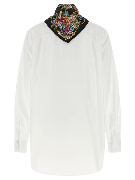 26SS 돌체앤가바나 실크 스카프 포플린 셔츠 F5U17TGDDOXW0800 White - DOLCE & GABBANA