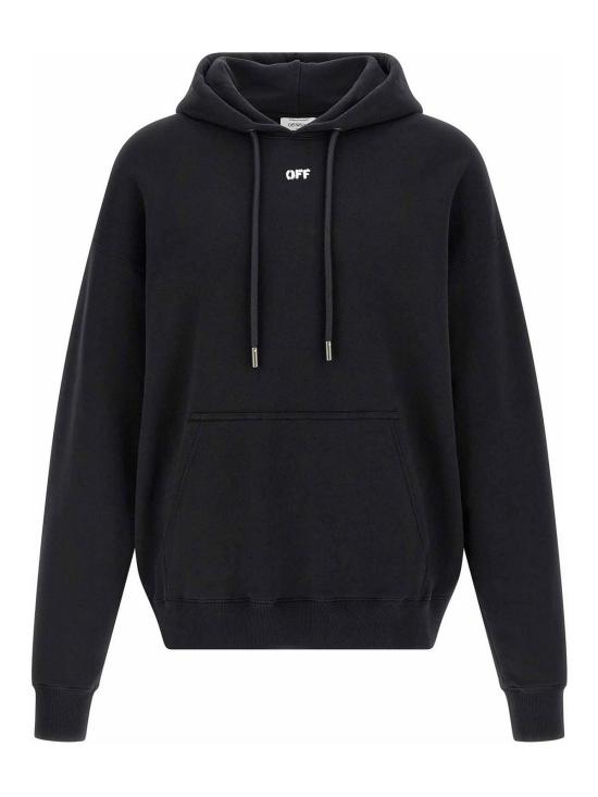 26SS 오프화이트 후드 티셔츠 OMBB085S26FLE00K0001 Black