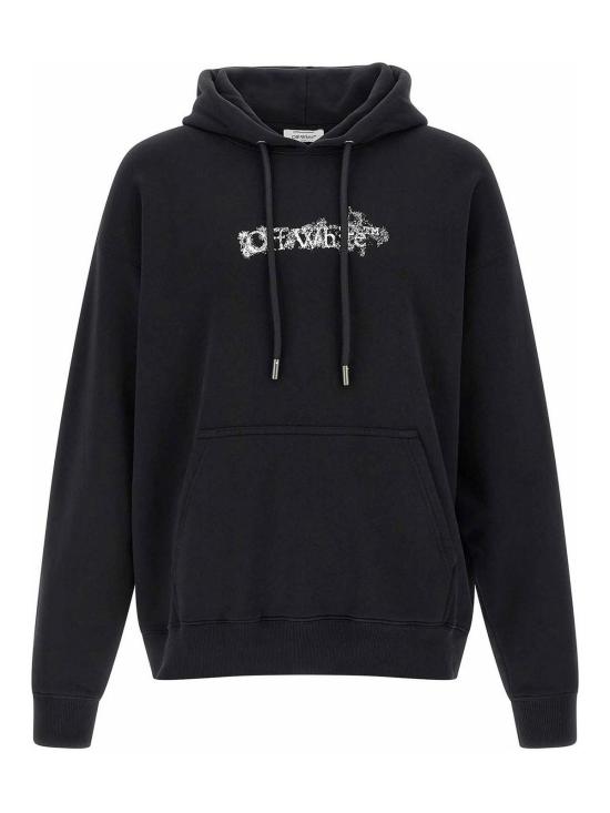 26SS 오프화이트 후드 티셔츠 OMBB085S26FLE00H0001 Black