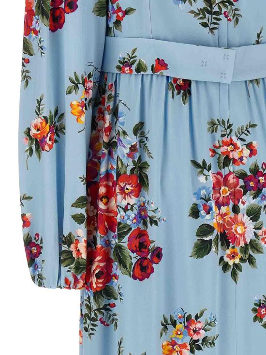 26SS 돌체앤가바나 로즈 부케 프린트 샤무스 드레스 F610PTFSA8PHC5ZO - DOLCE & GABBANA