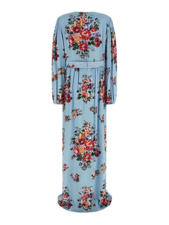 26SS 돌체앤가바나 로즈 부케 프린트 샤무스 드레스 F610PTFSA8PHC5ZO - DOLCE & GABBANA