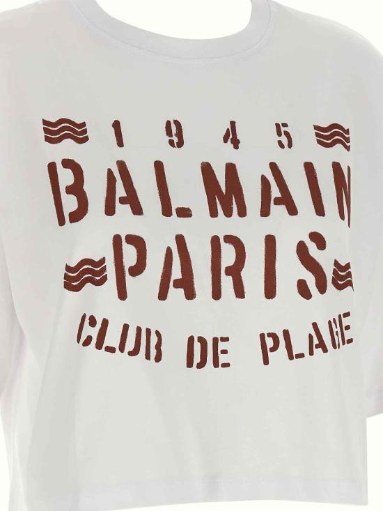 26SS 발망 반팔 티셔츠 GF0EE145BD55GYA White - BALMAIN