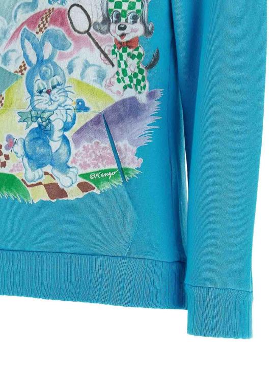 26SS 겐조 후드 티셔츠 FG52HO2004MQ68 Light Blue - KENZO
