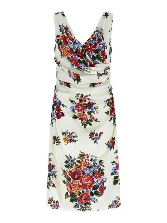 26SS 돌체앤가바나 플라워 부케 프린트 새틴 드레스 F612RTFSICEHA5ZO