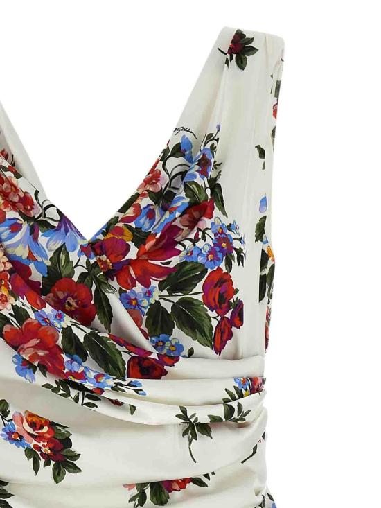 26SS 돌체앤가바나 플라워 부케 프린트 새틴 드레스 F612RTFSICEHA5ZO - DOLCE & GABBANA