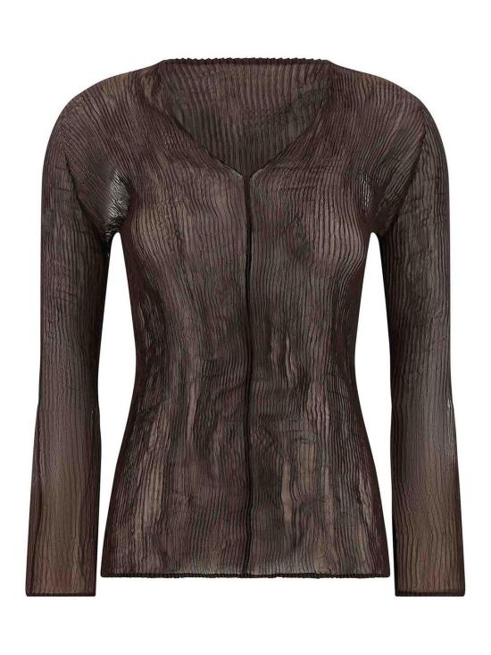 26SS 이세이 미야케 긴팔 티셔츠 IM66FJ41345 Brown