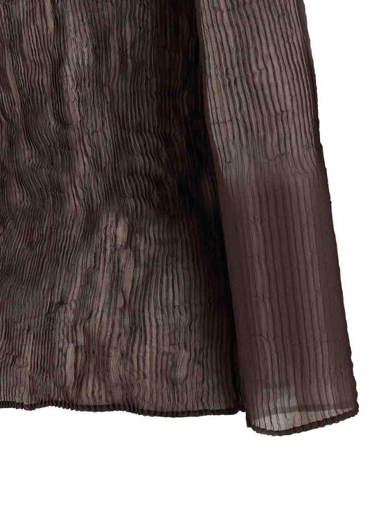 26SS 이세이 미야케 긴팔 티셔츠 IM66FJ41345 Brown - ISSEY MIYAKE