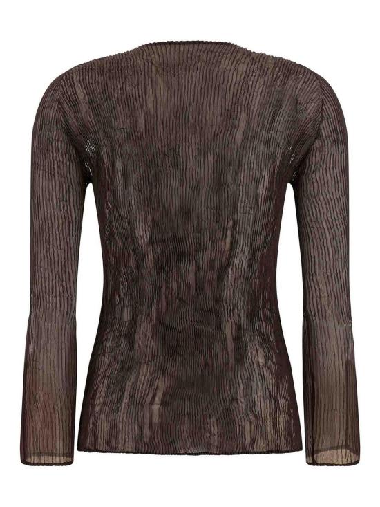 26SS 이세이 미야케 긴팔 티셔츠 IM66FJ41345 Brown - ISSEY MIYAKE