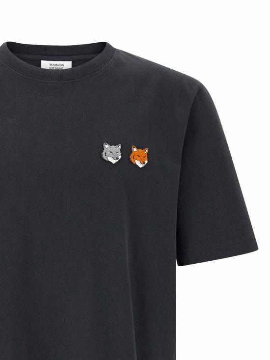 26SS 메종키츠네 더블 폭스 헤드 컴포트 티셔츠 OM011CFKJ7025P190 Grey - MAISON KITSUNE