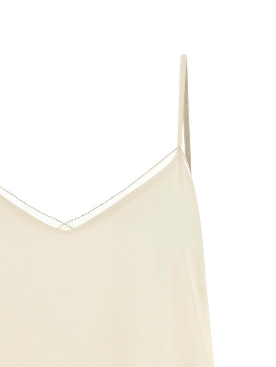 26SS 파비아나 필리피 크레프 드 신 란제리 탑 TPD276F281M1520145 Beige - FABIANA FILIPPI