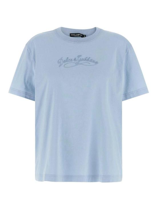26SS 돌체앤가바나 자수 저지 티셔츠 F8V42ZGDDL1B1581 Light Blue
