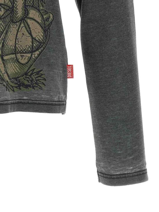 26SS 디젤 T-JORI 그래픽 모티프 롱 슬리브 티셔츠 A230020WECN900 Grey - DIESEL