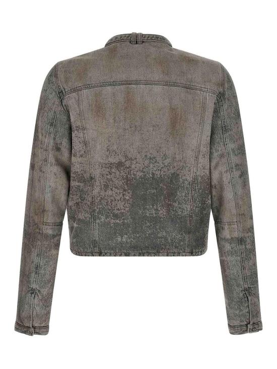 26SS 디젤 드-불마르-Fsi 코튼 헴프 새틴 데님 재킷 A2349309P2402 Grey - DIESEL
