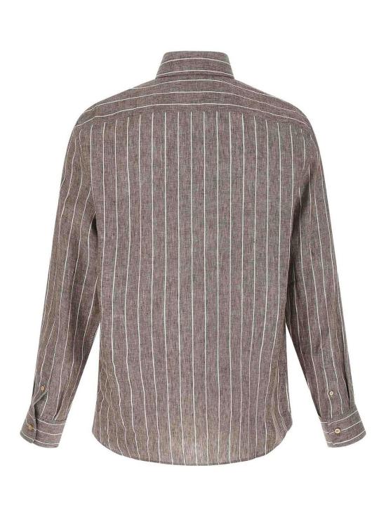 26SS 브루넬로 쿠치넬리 긴팔 셔츠 MA6860627C146 Brown - BRUNELLO CUCINELLI