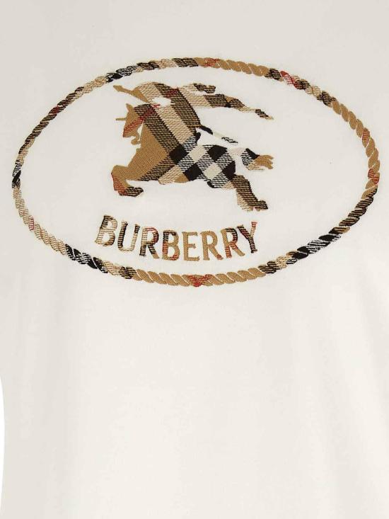 26SS 버버리 체크 나이트 스탬프 코튼 티셔츠 8123437 White - BURBERRY