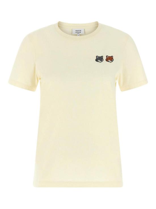 26SS 메종키츠네 더블 폭스 헤드 레귤러 티셔츠 OW011CFKJ7026P702 White