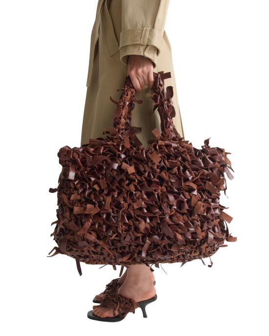 26SS 세퍼 토트백 AGAPE BAG CHUNKY BRAIDED BROWN - SEFR